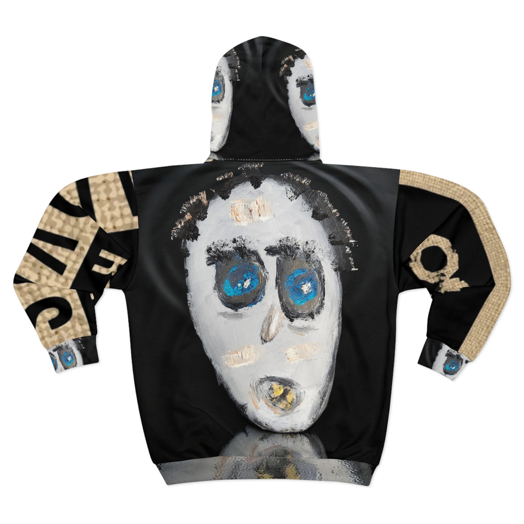 GGWW Gov-Skiiyacht Graphic Zip Hoodie — Abstract Face Art Streetwear