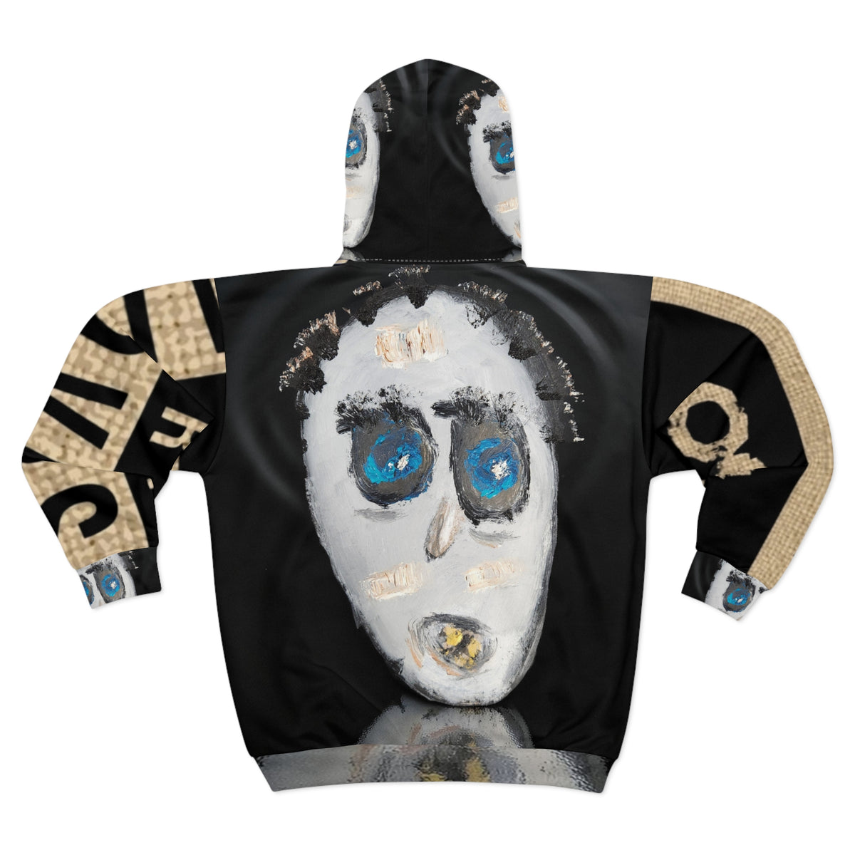 GGWW Gov-Skiiyacht Graphic Zip Hoodie — Abstract Face Art Streetwear